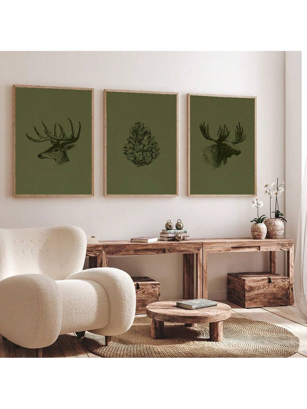 Add a cozy woodland charm to your holiday decor with these Dark Green Minimalist Deer and Moose Canvas Prints. Featuring sleek, simple silhouettes in festive green tones, they bring a fresh, playful vibe to any room. Perfect for creating a warm, inviting atmosphere that celebrates nature and the holiday spirit without overwhelming your space. Ideal for those who love subtle, stylish seasonal touches!