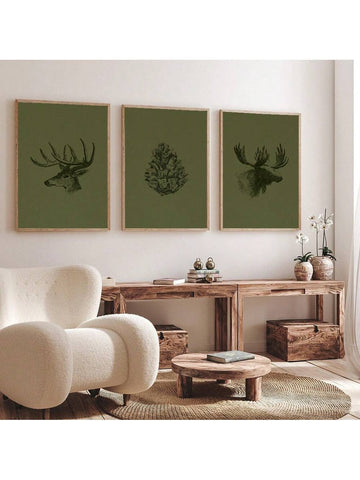 Add a cozy woodland charm to your holiday decor with these Dark Green Minimalist Deer and Moose Canvas Prints. Featuring sleek, simple silhouettes in festive green tones, they bring a fresh, playful vibe to any room. Perfect for creating a warm, inviting atmosphere that celebrates nature and the holiday spirit without overwhelming your space. Ideal for those who love subtle, stylish seasonal touches!