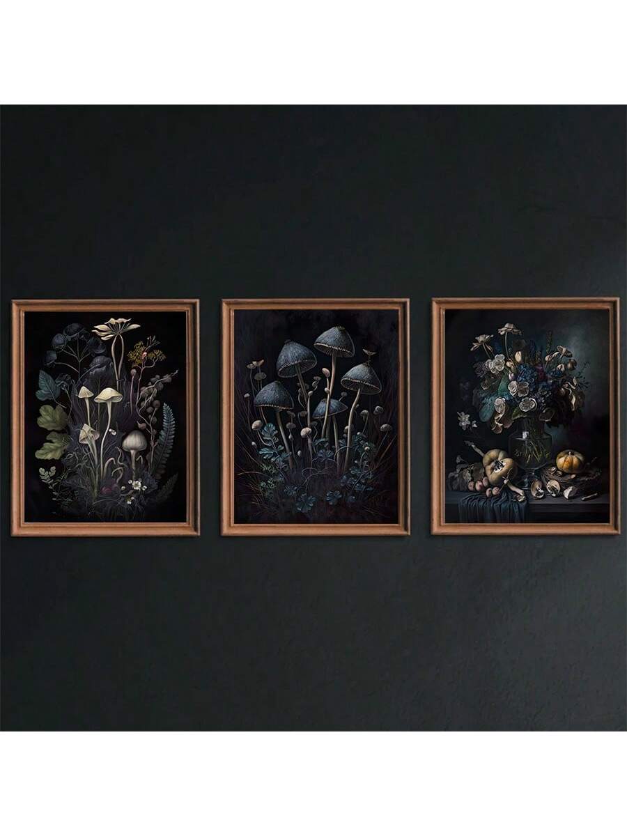 Bring a spooky yet charming vibe to your space with this Dark Plant Canvas Wall Art Set. Featuring whimsical mushrooms and pumpkins, these prints add a playful Halloween touch that’s perfect for cozy autumn days. Easy to hang and beautifully detailed, they transform any room into a festive, enchanted forest scene. Celebrate the season with art that’s both eerie and delightful!
