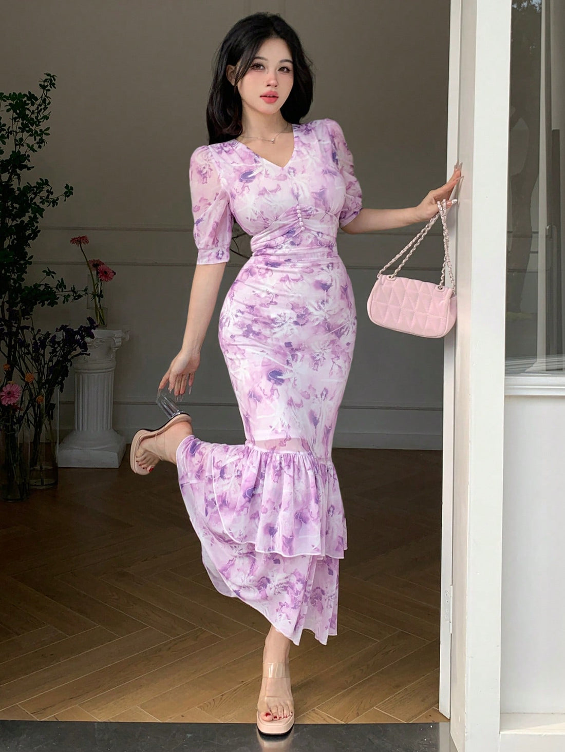 Step into timeless sophistication with Dazy's Elegant Floral Print Mermaid Dress. Perfect for any occasion, this dress features a unique floral print that adds a touch of elegance to your wardrobe. Embrace your inner mermaid and make a stylish statement with Dazy.