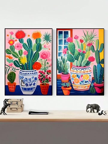 Enhance any space with our Desert Dreams: Cactus Illustration Canvas Wall Art Set. Featuring high-quality cactus illustrations, this set will add a touch of uniqueness and nature to your walls. Perfect for any space, these canvas prints are a great way to bring a piece of the desert into your home.