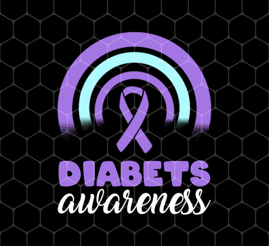 Diabets Awareness Month, Insulin Gift, Purple Blue Template Diabetes, Png For Shirts, Png Sublimation