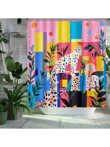 Experience the ultimate shower bliss with our Dopamine Dream shower curtain! Boasting a playful combination of geometric polka dots and fierce leopard print, this waterproof curtain is sure to add a bold and quirky touch to your bathroom. Plus, with 12 hooks included, installation is a breeze. Happiness and style await you with Dopamine Dream!