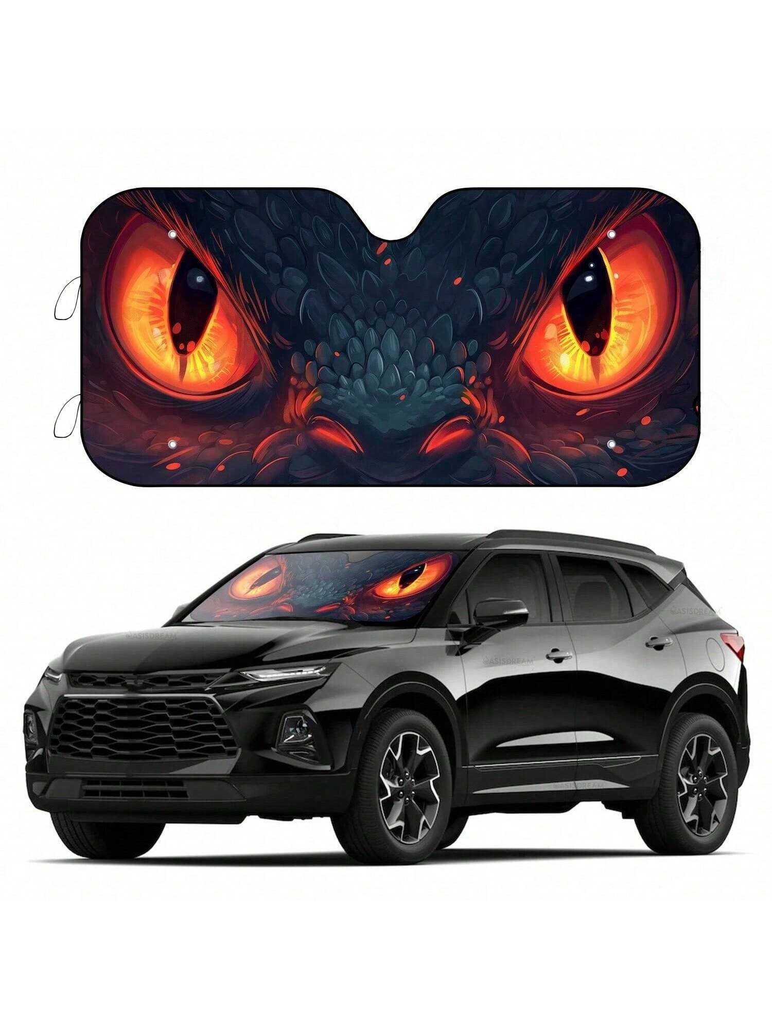 Protect your vehicle from the harsh sun with our Dragon Eyes UV Protection Front Window Sunshade! Its ultimate design is perfect for RVs, SUVs, and Trucks, and the suction cups ensure a secure fit. Keep your car cool and protected with a touch of quirkiness.