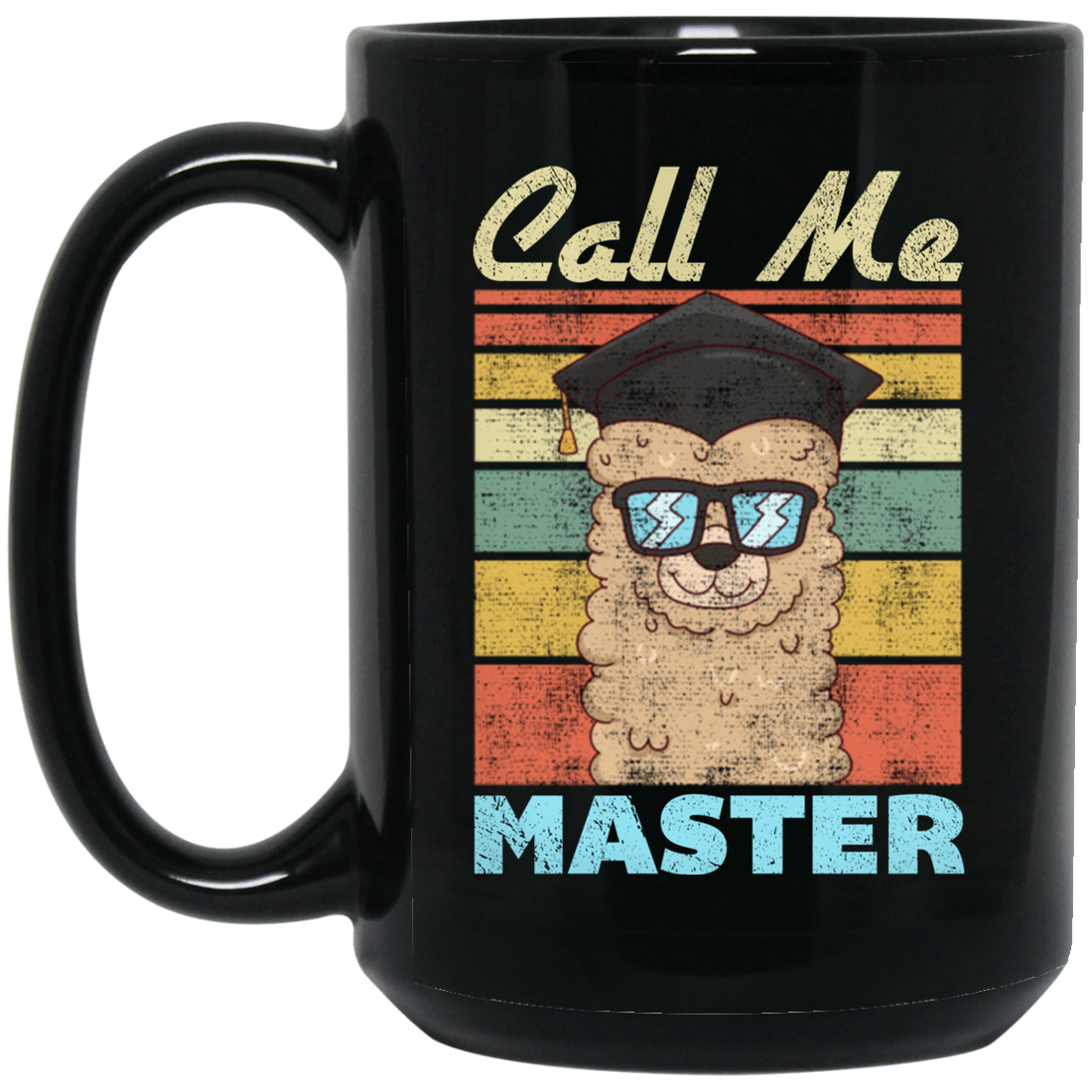 Intelligent Dog, Retro Best Dog, Call Me Master, Funny Dog, Vintage Black Mug