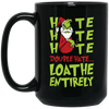 Hate Hate Hate, Double Hate, Loathe Entirely, Angry Grinch, Merry Christmas, Trendy Christmas Black Mug