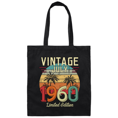 Vintage July 1960, Limited Edition 1960, Best Of 1960 Canvas Tote Bag