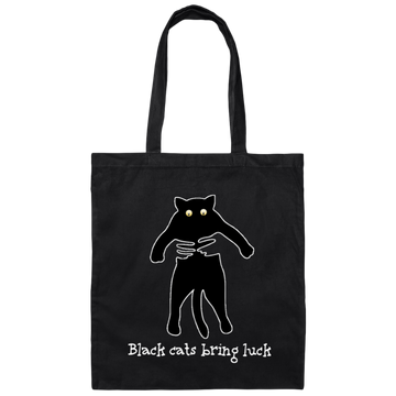 Black Cats Bring Luck, Love Cat, Best Black Cat, Hold Black Cat Canvas Tote Bag