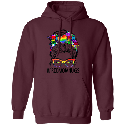 Freemomhugs, Freehug, Messy Buns, Lgbt Pride, Lgbt Pullover Hoodie