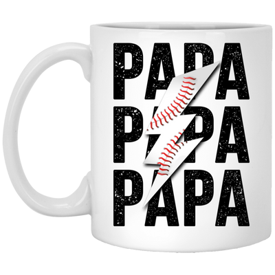 Papa Gift, Baseball Lover Gift, Love Baseball Gift, Papa Baseball Gift-Black White Mug