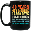 40 Years Of Being Awesome, Retro 40th Birthday, Love 40th Birthday Gift Black Mug