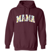 Mama Gift, Floral Mama, Mama Varsity, Mama Design, Mother's Day-blue Pullover Hoodie