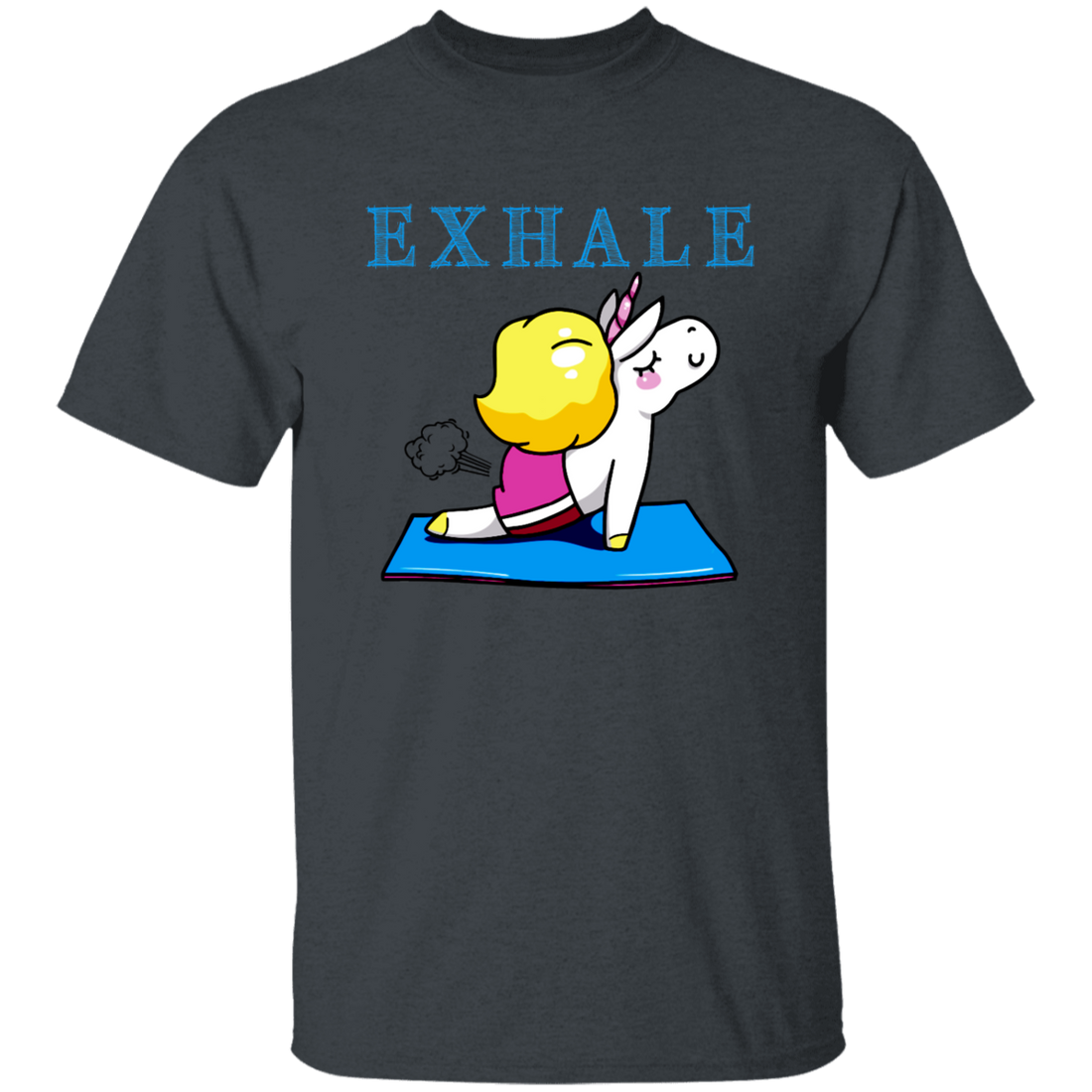 Exhale Unicorn Yoga, Please Exhale, Funny Yoga, Cute Unicorn Do Yoga Unisex T-Shirt