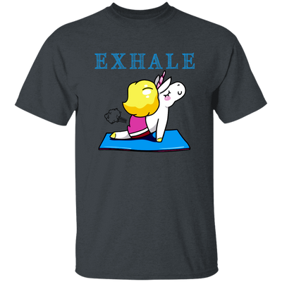 Exhale Unicorn Yoga, Please Exhale, Funny Yoga, Cute Unicorn Do Yoga Unisex T-Shirt