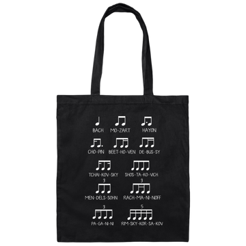 Music Design, Famous Musician, Music Note Canvas Tote Bag