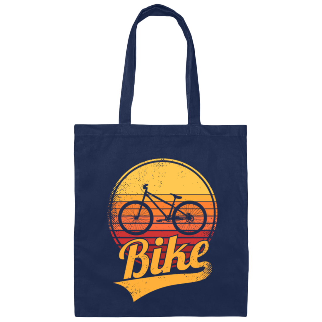 Bike Vintage Retro Cycling, Funny Bike Motif Canvas Tote Bag