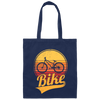 Bike Vintage Retro Cycling, Funny Bike Motif Canvas Tote Bag