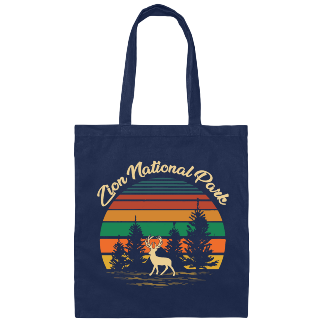 Retro Zion National Park, Vintage Zion Gift Canvas Tote Bag