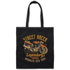 Saying Legendary Garage Brooklyn New York, Retro Street Bike Gift Canvas Tote Bag
