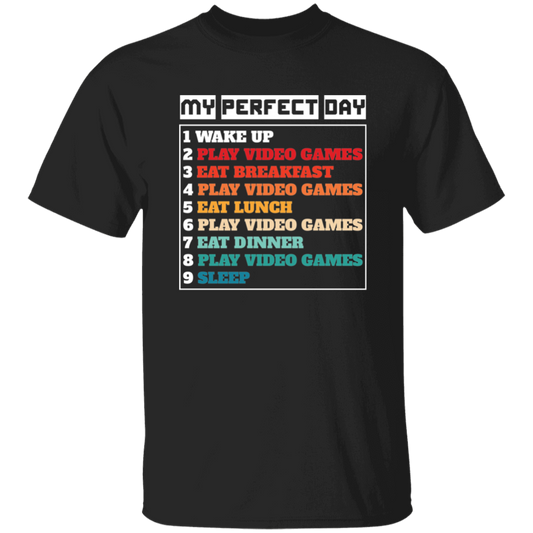 My Perfect Day Is With Play Video Games, Gamer Retro Unisex T-Shirt