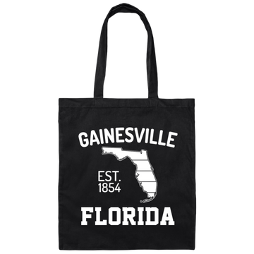 Gainesville, Florida, EST 1854, Florida Silhouette, American State Canvas Tote Bag
