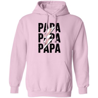 Papa Gift, Baseball Lover Gift, Love Baseball Gift, Papa Baseball Gift-Black Pullover Hoodie