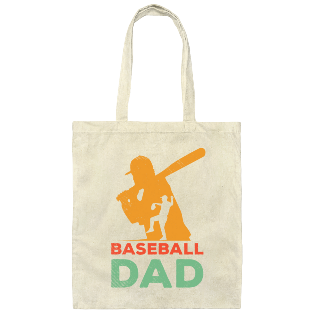 Baseball Dad, Gift For Dad, Vintage Baseball Dad Canvas Tote Bag