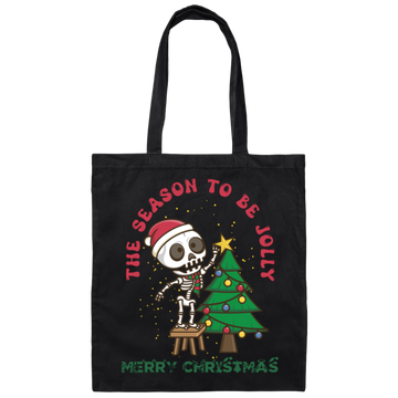 This The Season To Be Jolly, Horror Christmas, Merry Christmas, Trendy Christmas Canvas Tote Bag