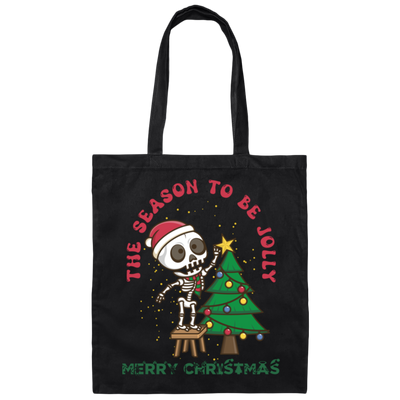 This The Season To Be Jolly, Horror Christmas, Merry Christmas, Trendy Christmas Canvas Tote Bag