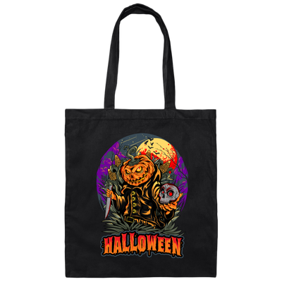 Halloween Holiday, Pumpkin Halloween, Horror Halloween Canvas Tote Bag
