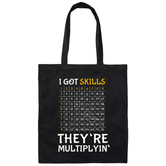 I Got Skills, They're Multiplyin', Multiply In Math Canvas Tote Bag