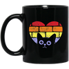 Cat In My Heart, Cat And Wall Retro Style, Cat Lover Gift, Retro Cat Black Mug