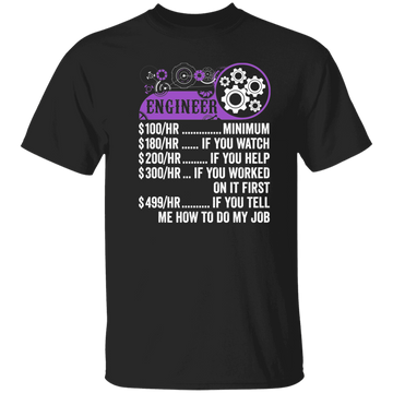 Engineer Hourly Rate, Funny Engineer, Best Of Engineer Unisex T-Shirt