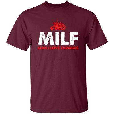 Milf, Man I Love Farming, Retro Farmer, Tractor Driver Unisex T-Shirt