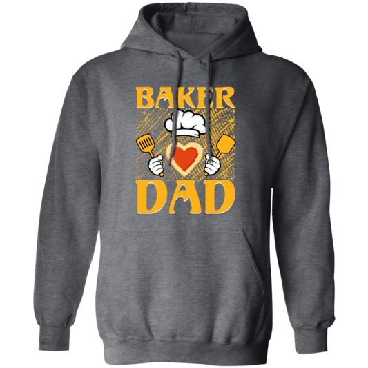 Baker Dad, Chef Dad, Father's Day, Cook With Heart Pullover Hoodie