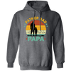 Retro Papa, Father's Day Gift, Daddy And Daughter Silhouette Pullover Hoodie