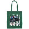 America Lover, Monster Truck USA Flag, Patriotic Boy Lover Canvas Tote Bag