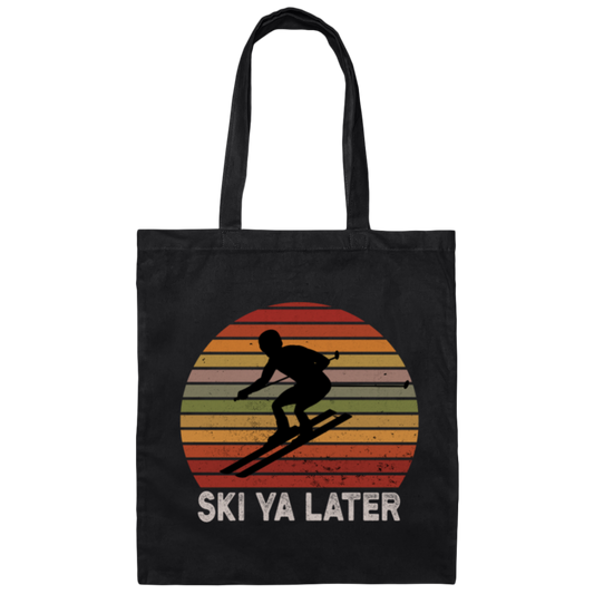 Vintage Ski ya later See you later Skiing Retro Canvas Tote Bag