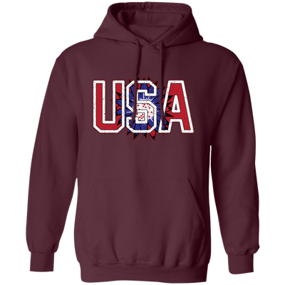 USA Flag, American Sunflower, Retro American Flower Pullover Hoodie