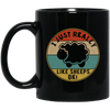 I Just Really Like Sheeps, Ok, Gift For Lamb Lover, Sheeps Love Gift, Retro Sheep Black Mug