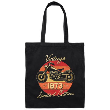 1973 Birthday Gift, Vintage Style, Motorbike Lover, Limited Edition Canvas Tote Bag