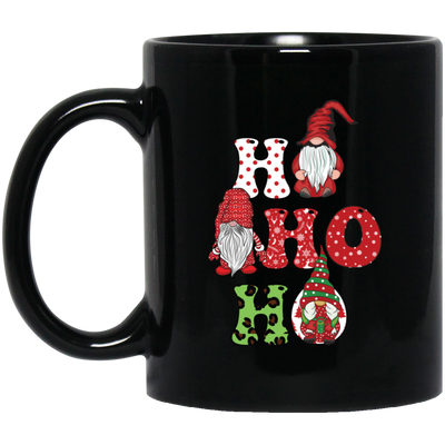 Ho Ho Ho, Xmas Gnome, Merry Christmas, Cute Gnome Black Mug