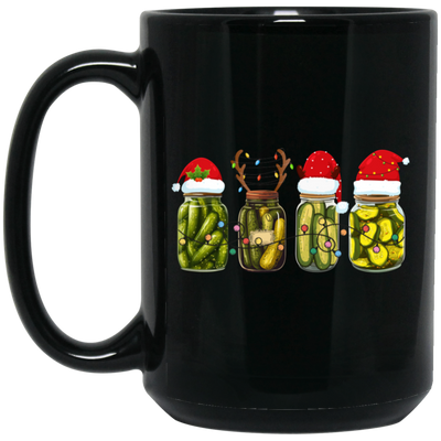 Cucumber Pickles, Pickle Bottles, Pickles Christmas, Merry Christmas, Trendy Chrismas Black Mug