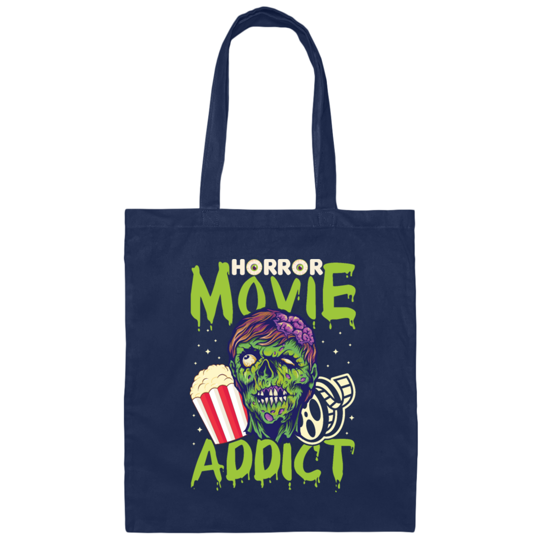 Horror Movie Gift, Zombie Film Gift, Horror Movie Addict, Halloween Gift Canvas Tote Bag