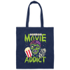 Horror Movie Gift, Zombie Film Gift, Horror Movie Addict, Halloween Gift Canvas Tote Bag