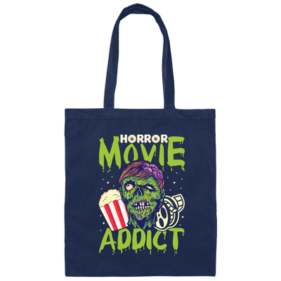 Horror Movie Gift, Zombie Film Gift, Horror Movie Addict, Halloween Gift Canvas Tote Bag