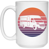 Camping Vintage, Sun Camper Gift, Campground Vacation, Like To Camp In Nature White Mug