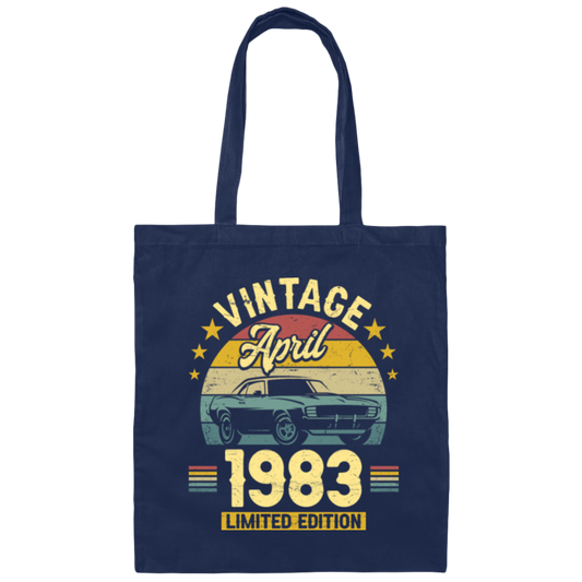 1983 Best Gift, 1983 Limited Edition, April 1983 Birthday Gift, Retro 1983 Canvas Tote Bag