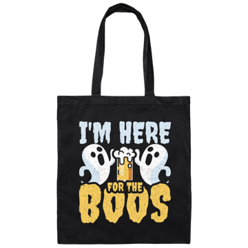 Funny Halloween, I'm Here For The Boos Beer Me Canvas Tote Bag
