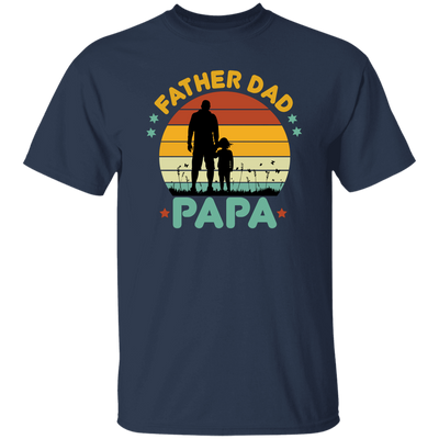 Retro Papa, Father's Day Gift, Daddy And Daughter Silhouette Unisex T-Shirt